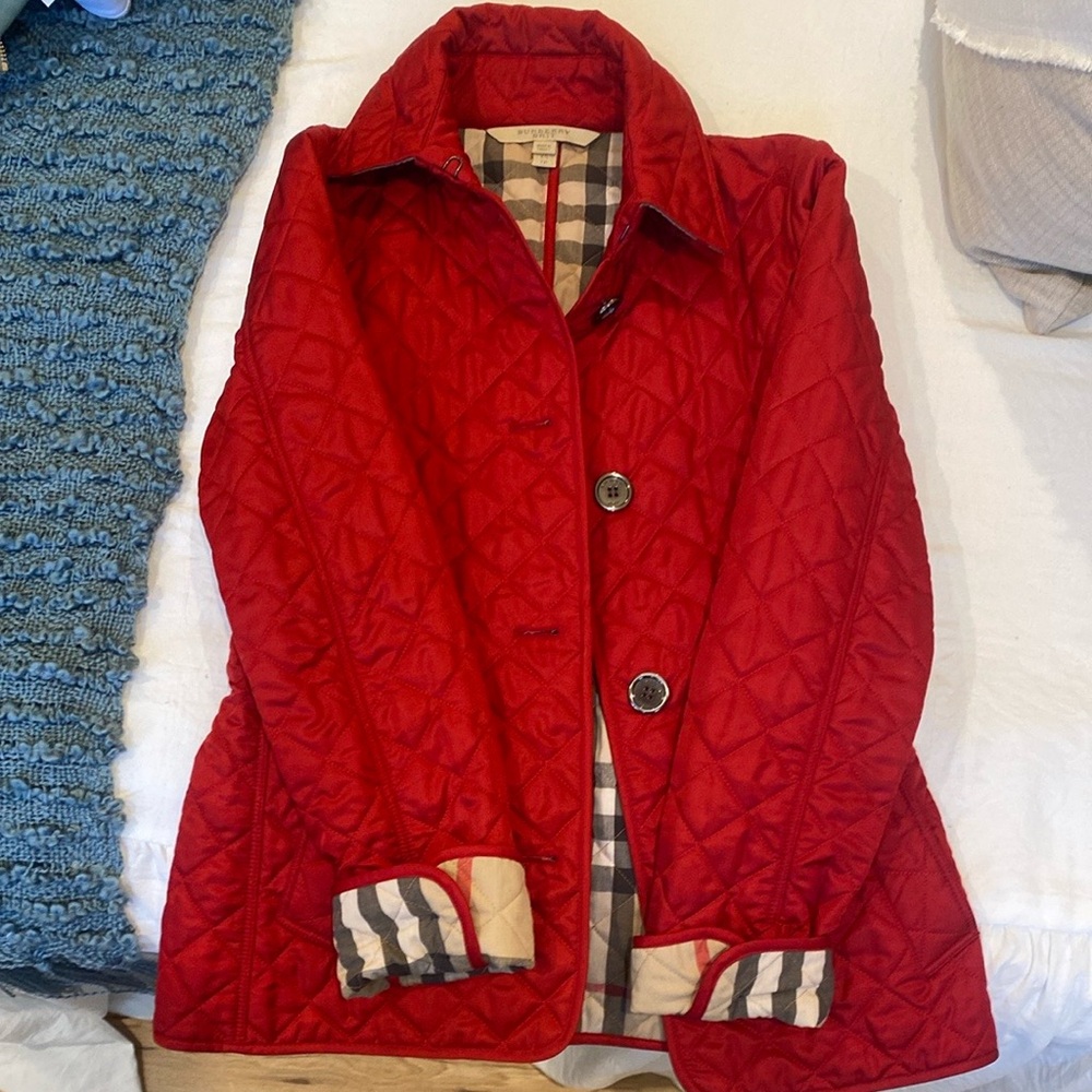 Burberry Red Quilted Jacket